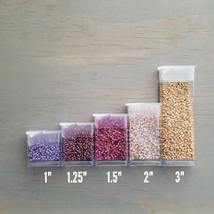 Flip Top Bead Boxes Small Bead Storage, Seed Bead Organizer, Clear Plastic Container 1 1.25 1.5 2 or 3 Tall 12, 20, or 50 pcs image 3