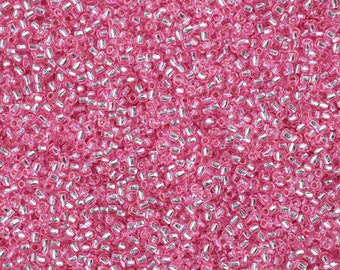 11/0 Silver-Lined Pink #38 - Size 11 Toho Round Seed Beads - 23 gram tube - 11/0 seed beads TR-11-38