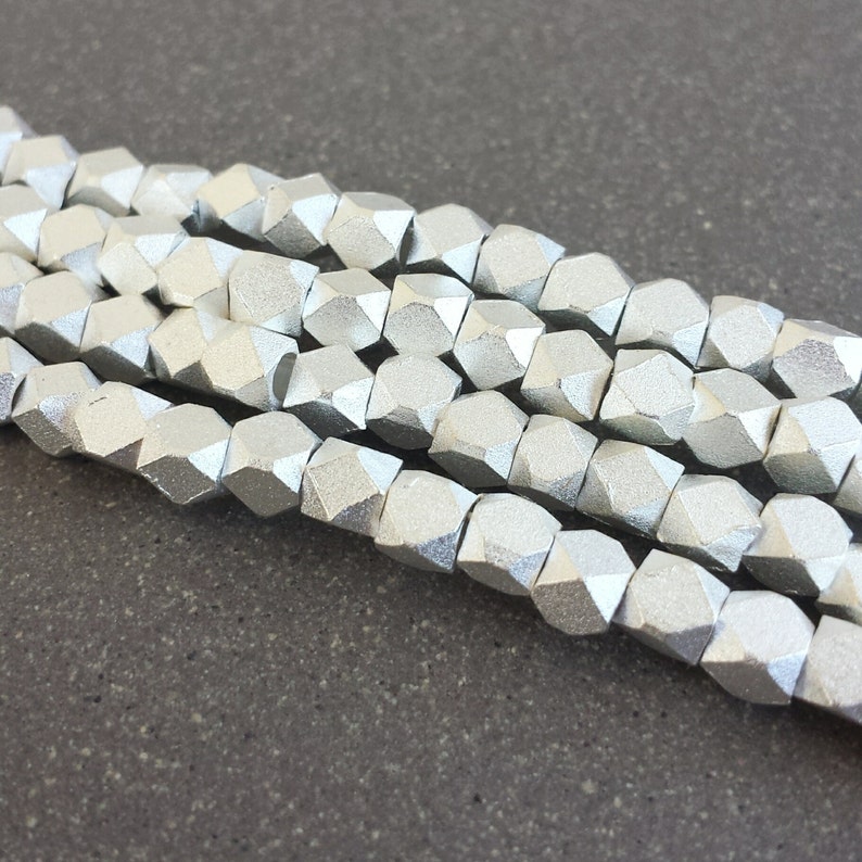 Satin Silver 3.5mm Faceted Metal Beads Cornerless Cubes Etsy