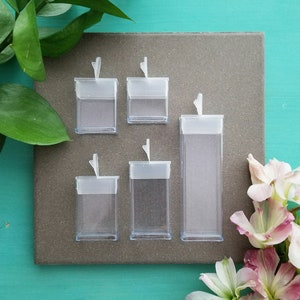 Flip Top Bead Boxes &gt;&gt; Small Bead Storage, Seed Bead Organizer, Clear Plastic Container - 1&quot; 1.25&quot; 1.5&quot; 2&quot; or 3&quot; Tall - 12, 20, or 50 pcs