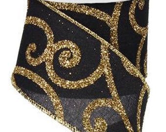 black gold ribbon etsy