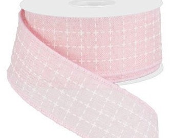3//8/" RAYON GROSGRAIN RIBBON WITH SPARKLE PINK JAPAN 2 YARDS//3.00