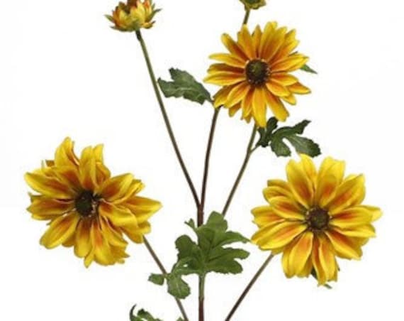 26" Natural - Black Eye Susan- Floral Pick - Gold & Orange Wildflowers - spray