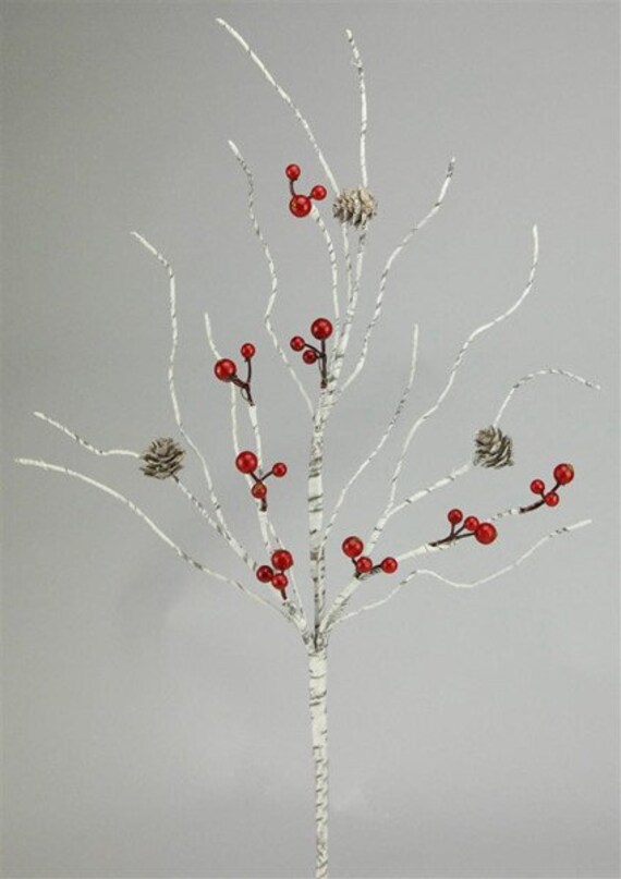 CHRISTMAS PICKS - Pinecone Spray - Birch Spray - Floral Picks - Christmas Floral - Christmas Sprays
