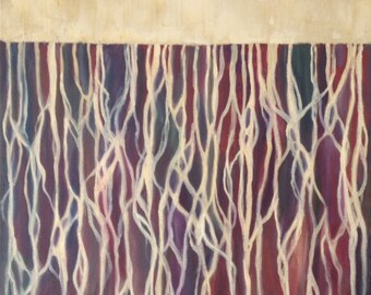 Original small abstract painting on canvas, "Roots," 18" x 14"