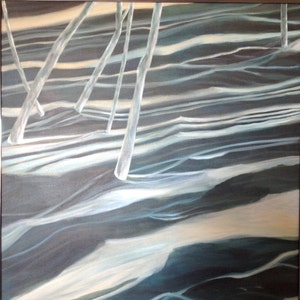 Abstract trees matted giclee print of original oil painting 16&quot; x 20&quot;