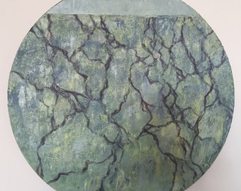Original abstract circular painting on canvas