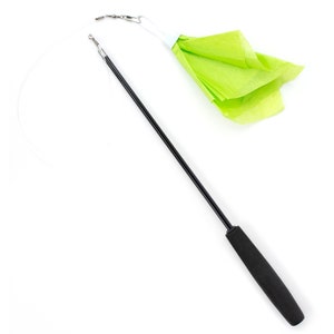 Wiggly Wand with Looper tool - telescoping wand toy for cats - tissue paper cat toy - customizable attachments - toy for indoor cat - play