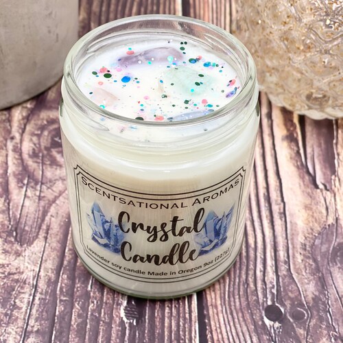 Crystal candles, healing stones, hidden crystal candle, best friend gift, gift for bff, soy candles