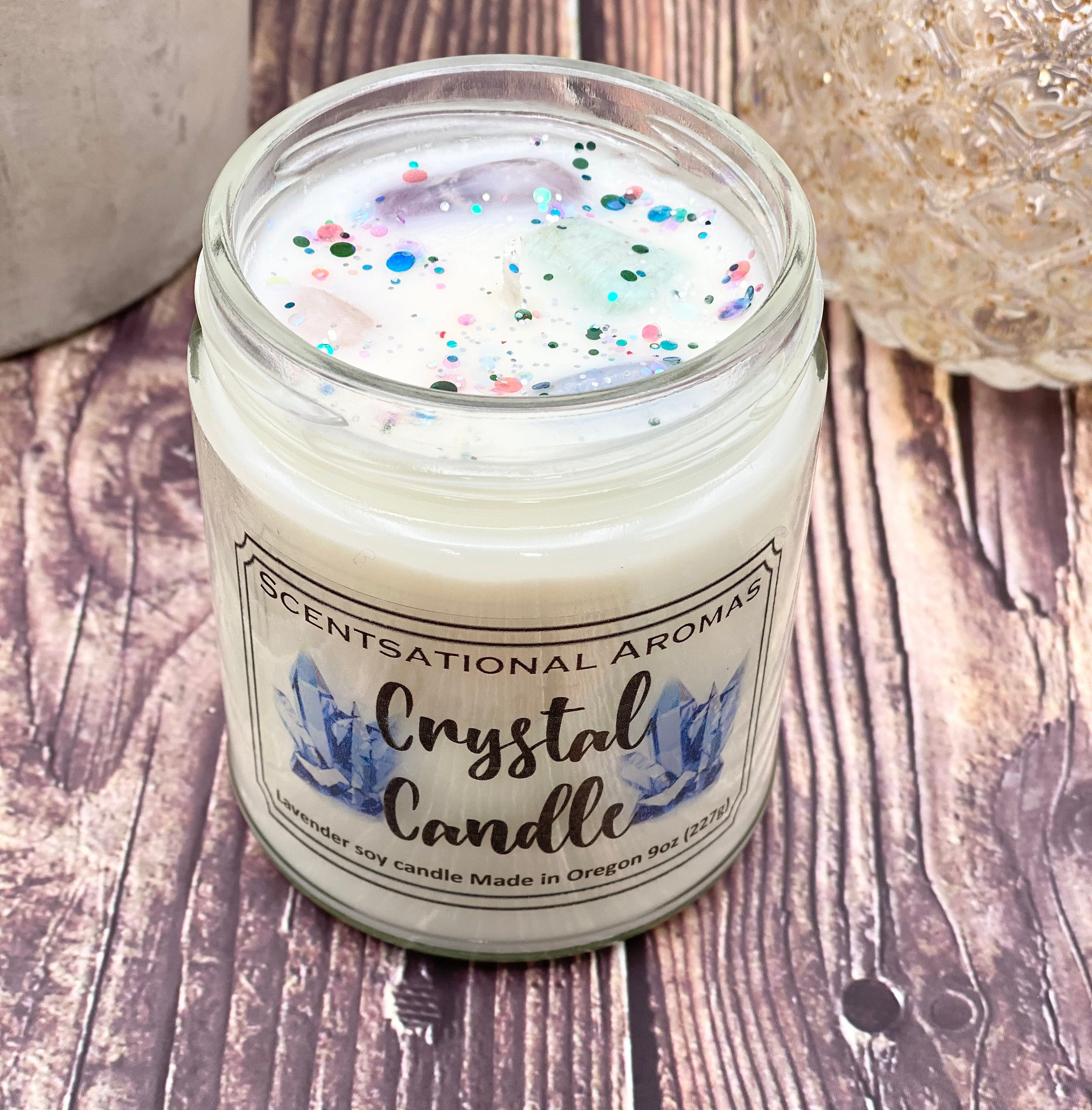 Crystal candles healing stones hidden crystal candle best Etsy