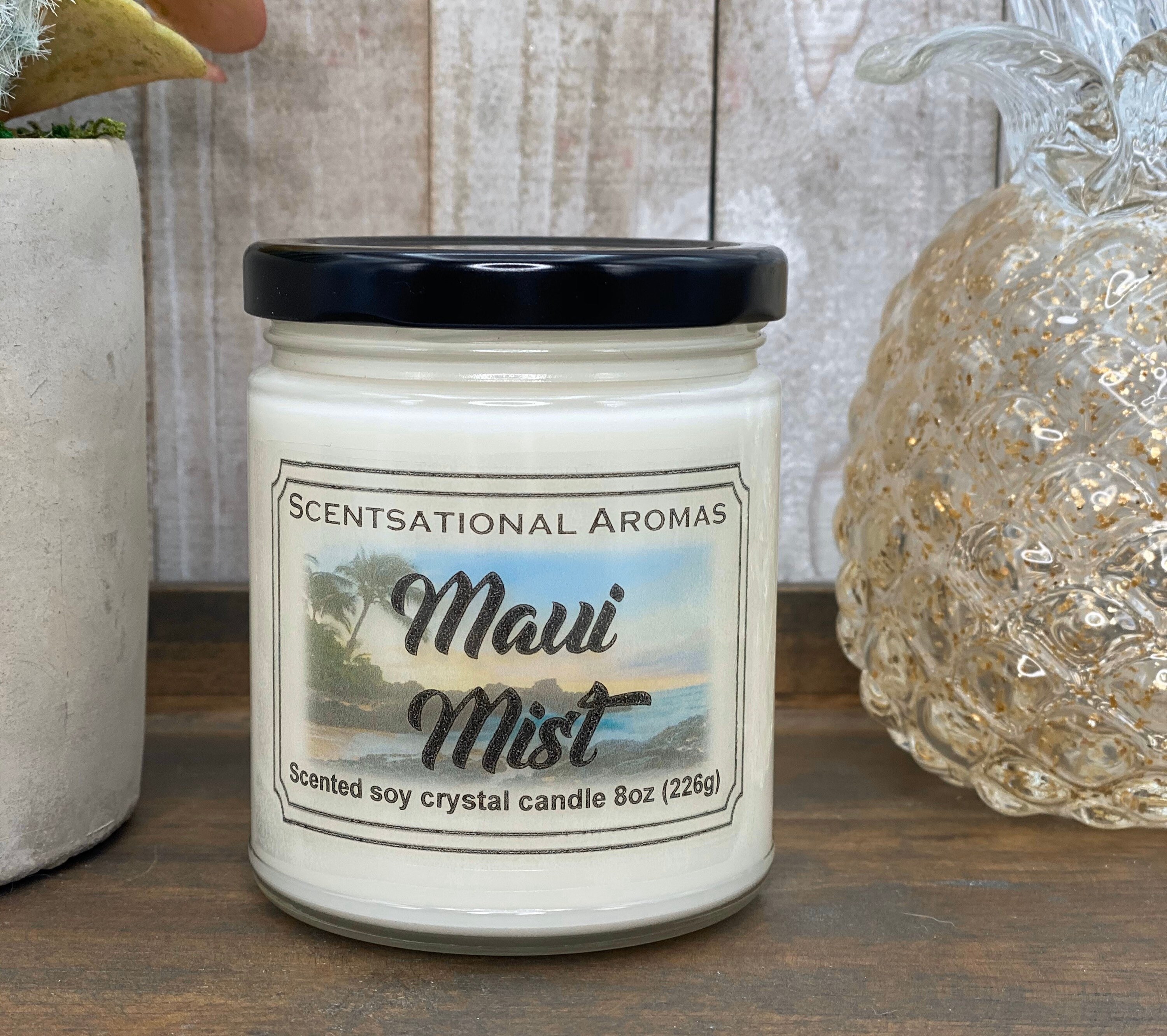 Maui mist candle floral scented jar candle crystal candle Etsy