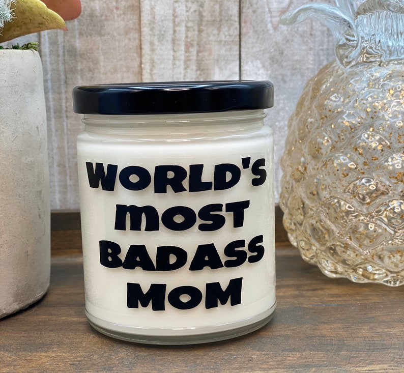 Badass mom Mother's day gift funny candle moms Etsy