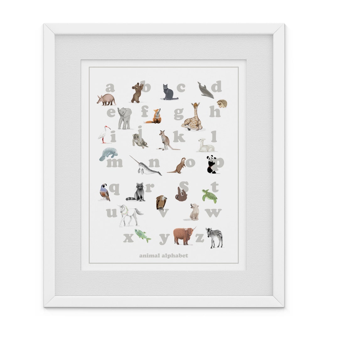 Animal Alphabet Poster Printable – ABC Nursery Wall Art, Kids Room ...