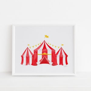 Circus Tent Illustration is a Digital Download Art Print for Nursery and Kid's Room Décor