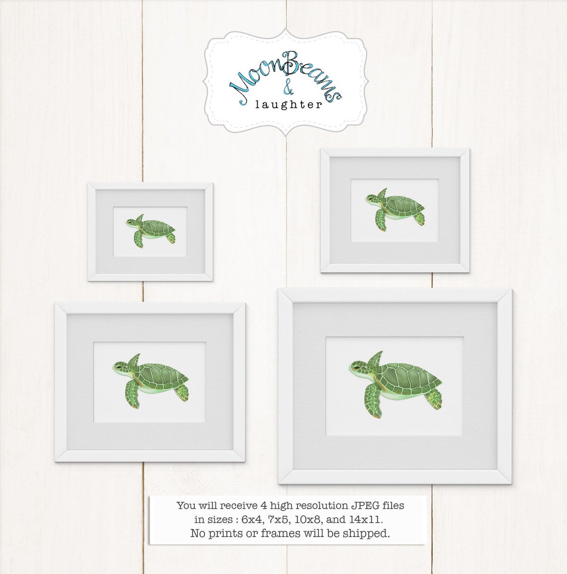Sea Turtle Art Printable - Coastal Decor, Nursery Art Print, Kid's Room ...