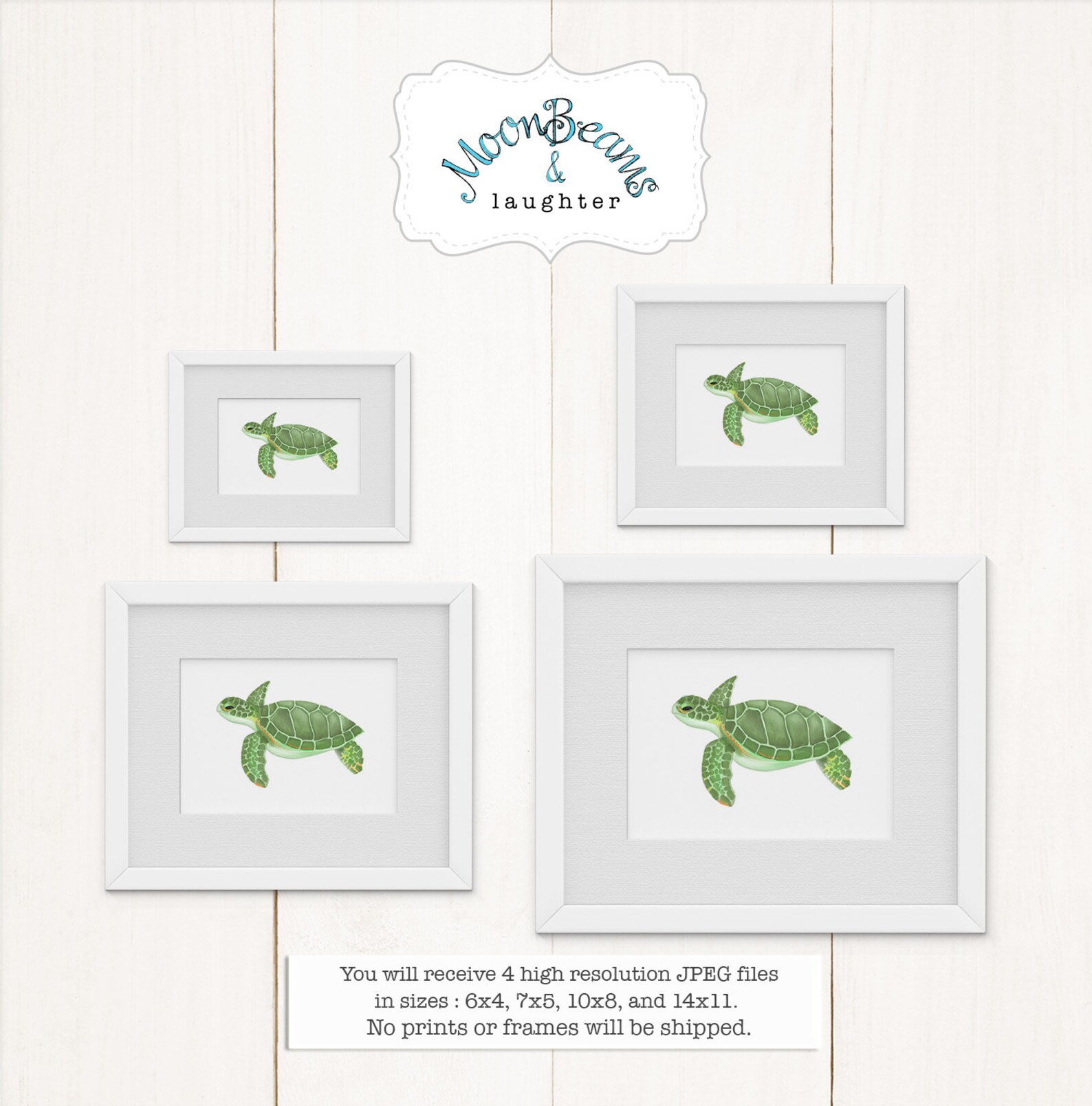 Sea Turtle Art Printable - Coastal Decor, Nursery Art Print, Kid's Room ...