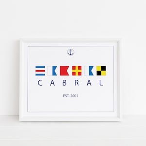 Custom Nautical Flag Name,Anniversary Gift,House Warming Gift First Home,Digital Printable