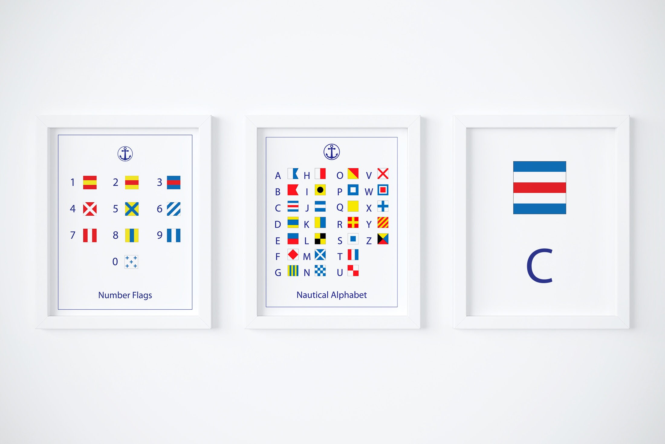 Nautical Flag Numbers Nursery Printable, Nautical Flags, Nautical ...