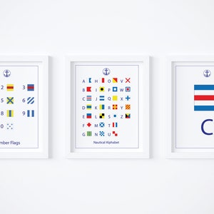 Nautical Flags Alphabet Poster, Nautical Nursery Printable, Nursery Art ...