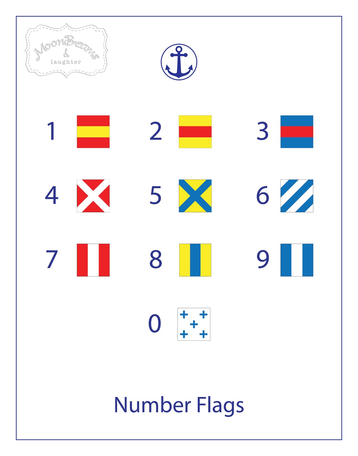 Nautical Flag Numbers Nursery Printable Nautical Flags  Etsy
