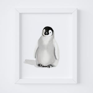 Baby Penguin Nursery Art Printable, Digital Download