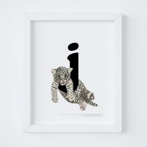 Jaguar Alphabet Nursery Art Printable, Letter J Nursery Art, Animal Nursery Art, Jungle Nursery Art, Digital Download