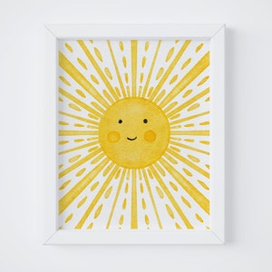 Smiling Sunshine Nursery Art Print Digital Download to print at home
