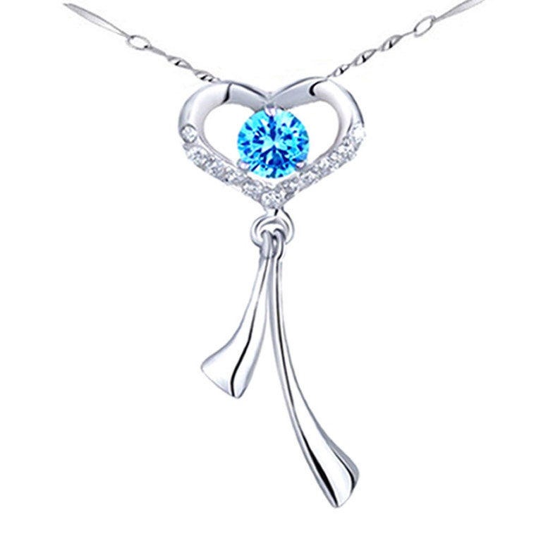 Genuine .925 Sterling Silver Heart With Pendant Necklace Fashion Jewelry Genuine .925 Sterling Silver Heart With Pendant Necklace Fashion Jewelry