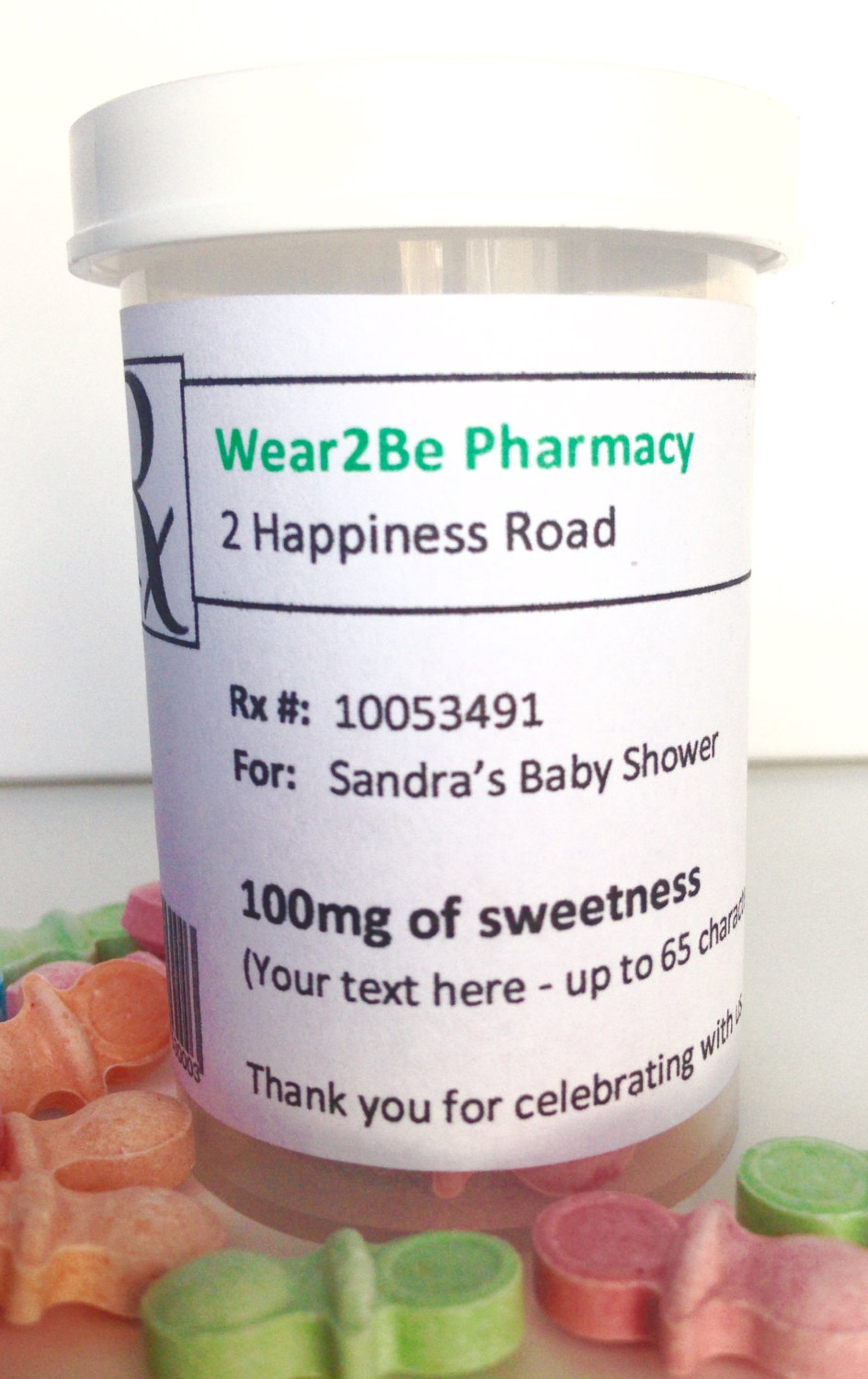 Personalized prescription pill bottles Candy Etsy