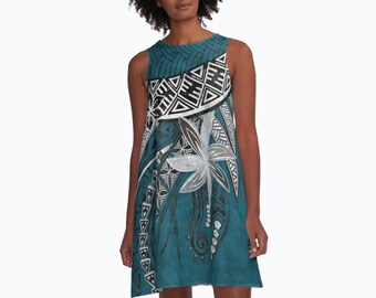 tahitian print dresses