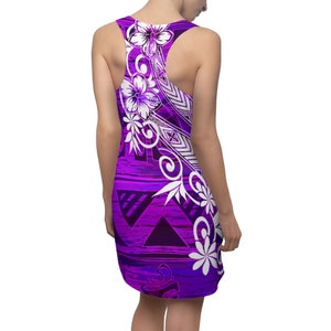 Hawaiian - Samoan Tribal Village Threads Print Cut & Sew Racerback Dress