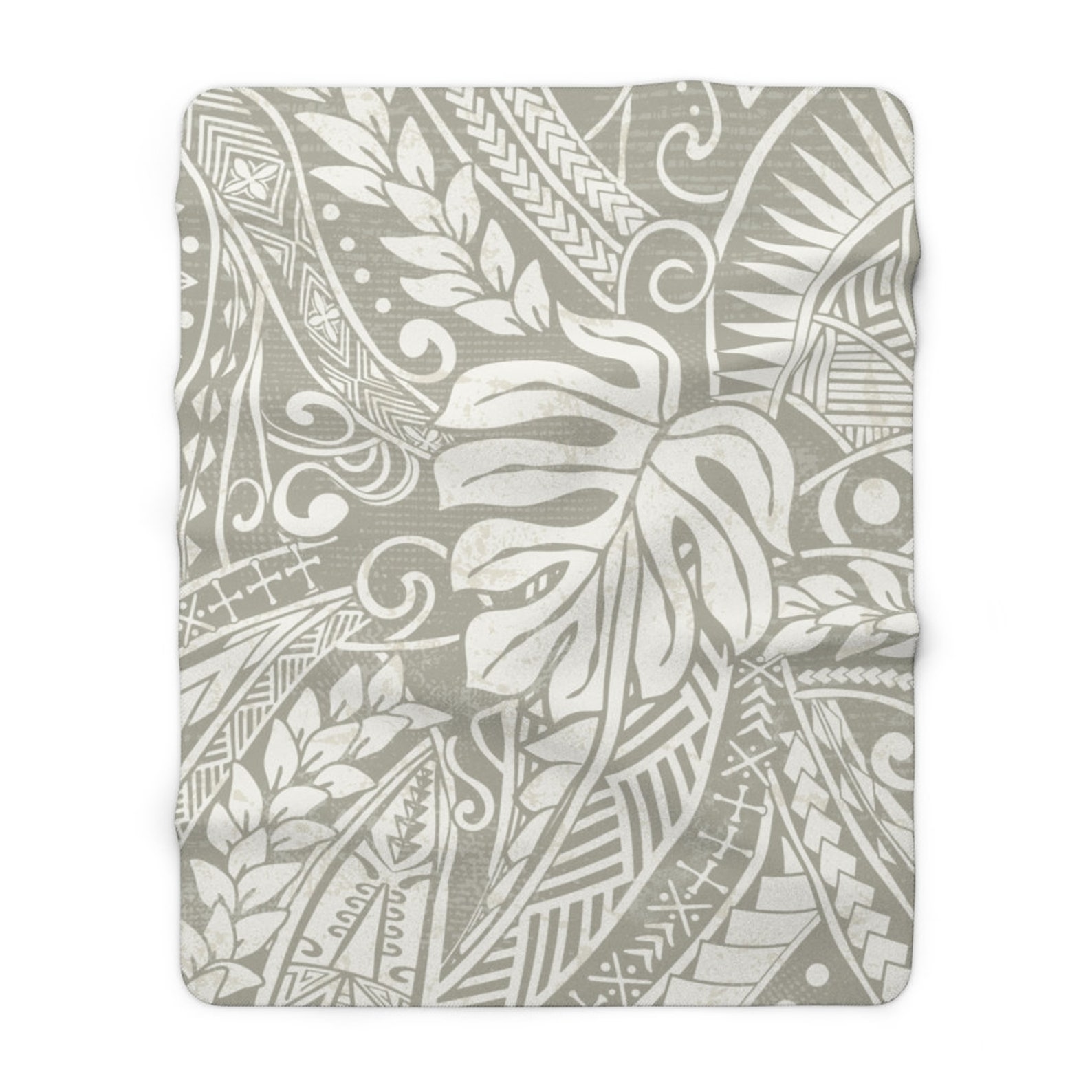 SAMOAN Blanket Hawaiian Blanket Polynesian Leaf Sherpa Etsy