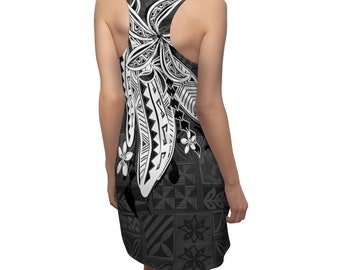 Hawaiian - Samoan - Polynesian Tribal  Print Cut & Sew Racerback Dress