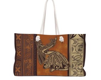 Hula Beach Bag - Hawaiian Style Bag - Polynesian Designer Beach Bag