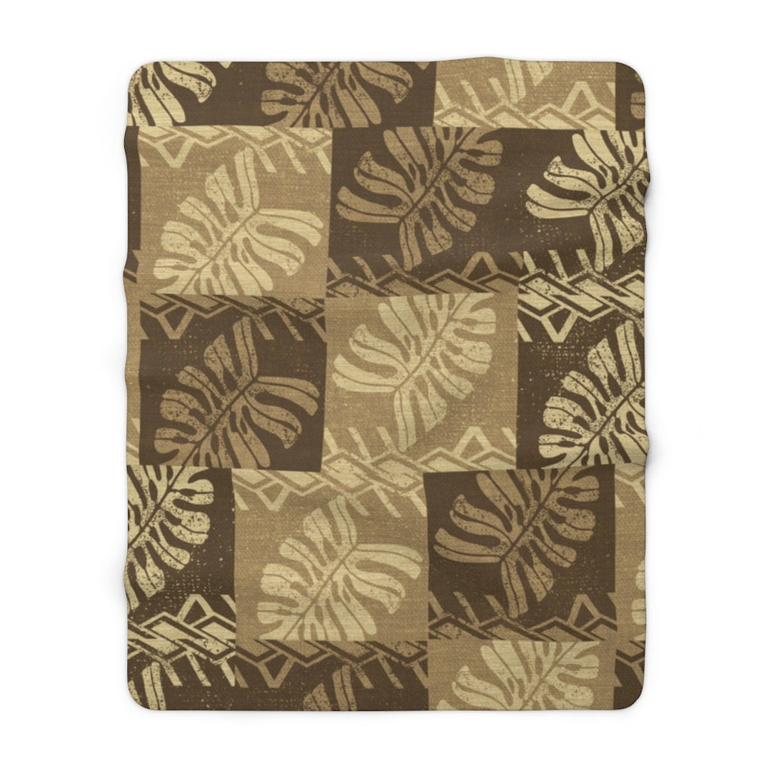 Hawaiian Blanket Samoan Blanket Black and White Tropical Etsy