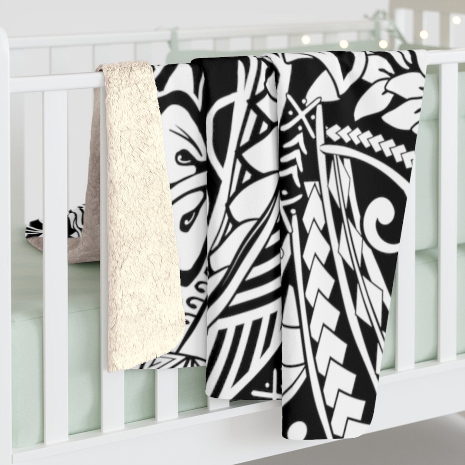 SAMOAN Blanket Hawaiian Blanket Polynesian Leaf Sherpa Etsy