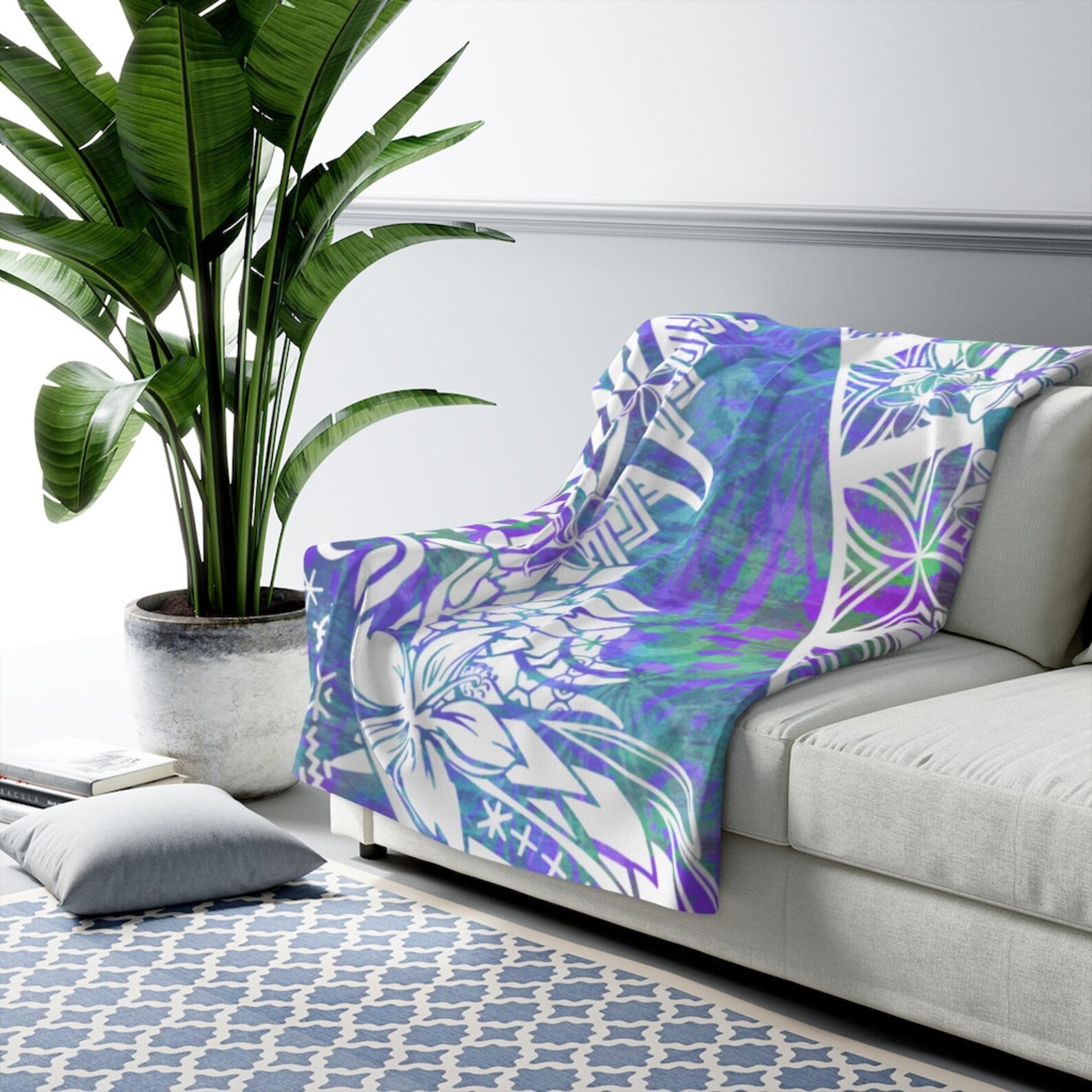 SAMOAN Blanket Hawaiian Blanket Polynesian Festival Tie Etsy