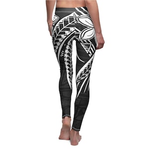 Hawaiian - Samoan - Polynesian Old Tribal Threads Women&#39;s Cut & Sew Casual Leggings