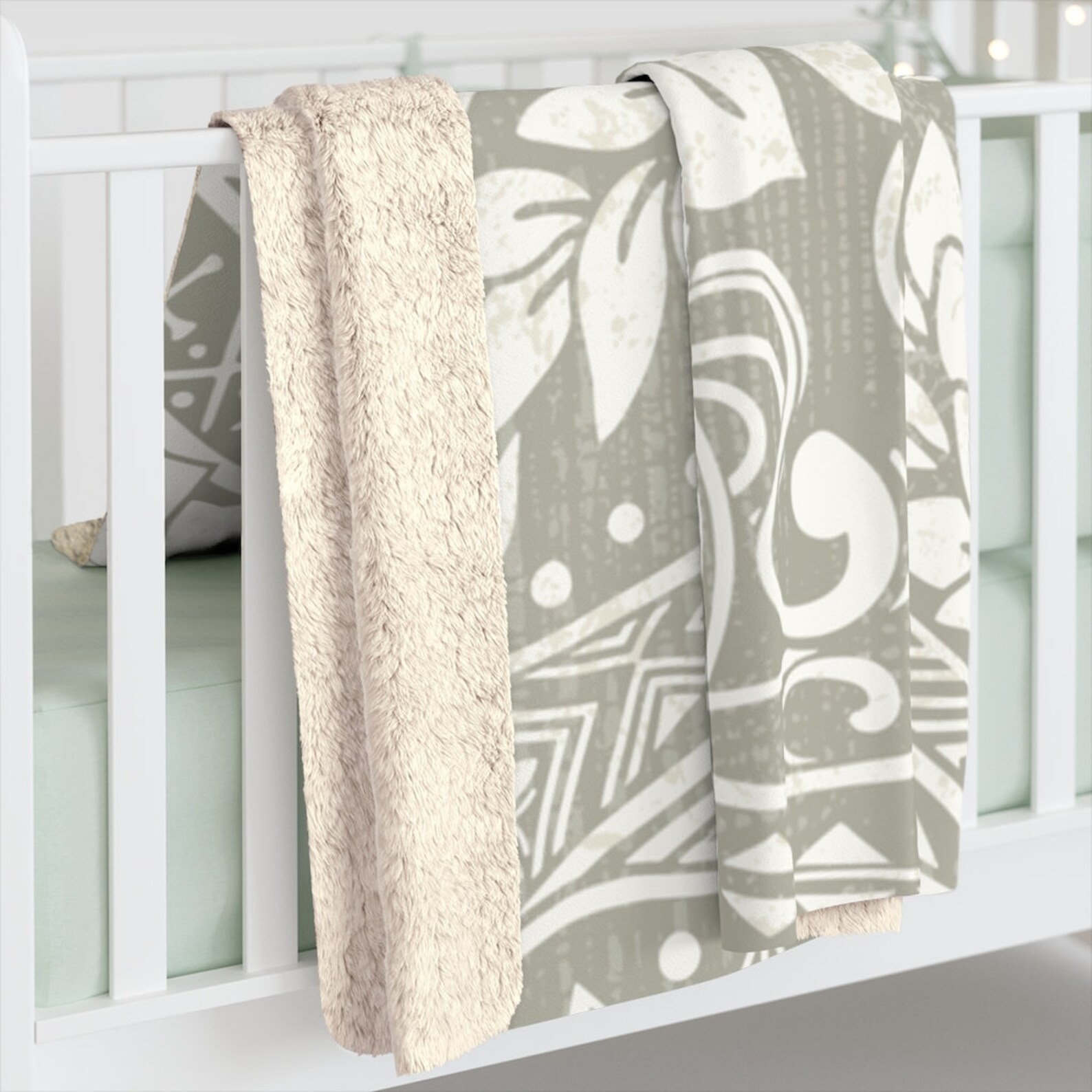 SAMOAN Blanket Hawaiian Blanket Polynesian Leaf Sherpa Etsy