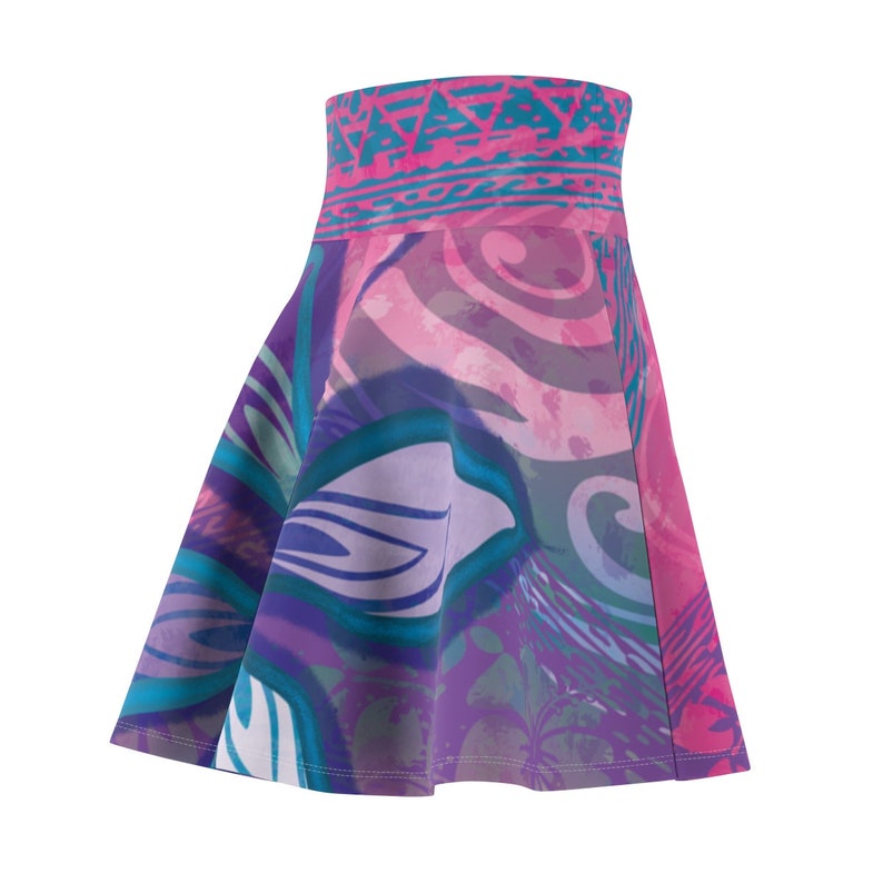 SAMOAN Tapa Skirt Polynesian Tribal Hibiscus Abstract Skater Skirt Hawaiian Skirt