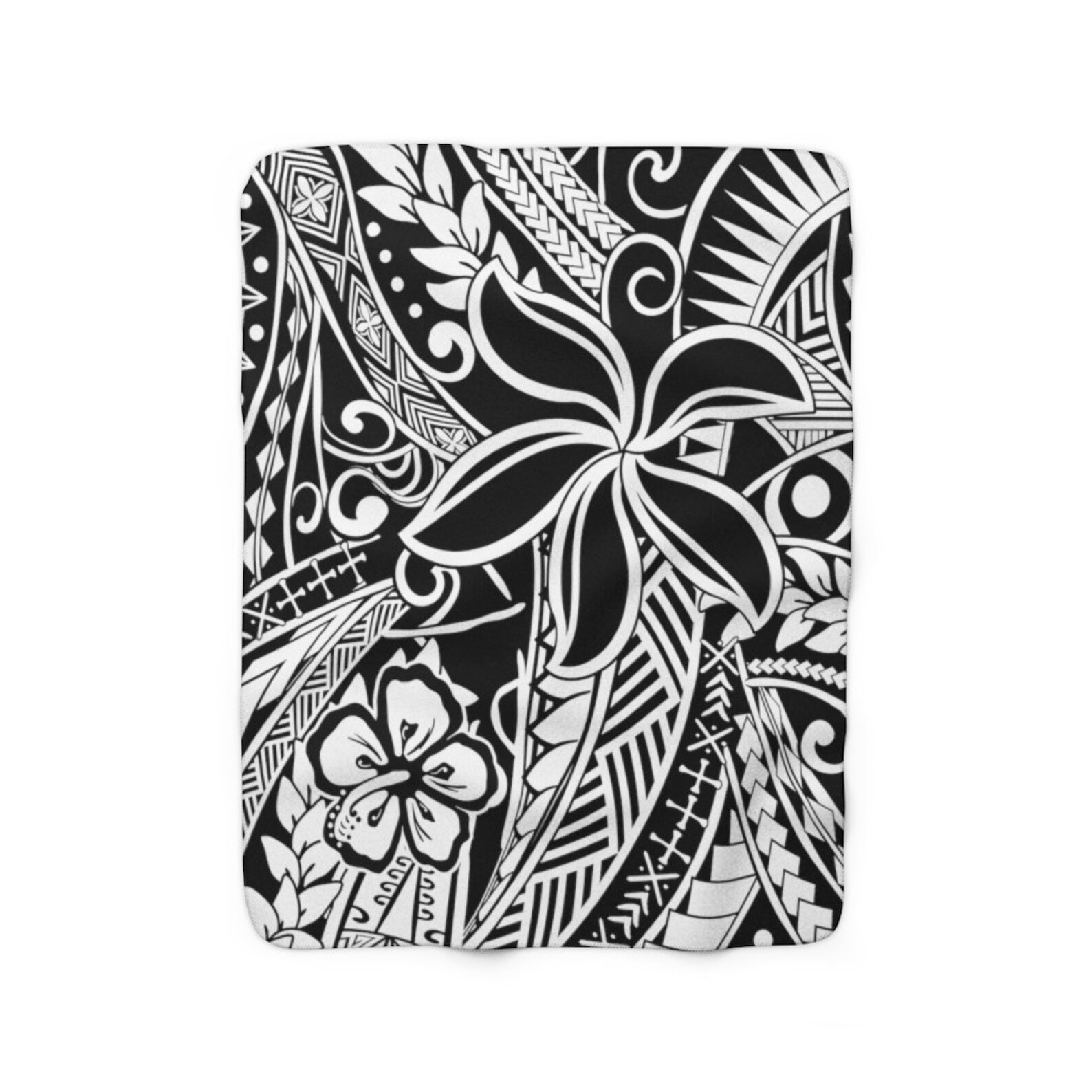 SAMOAN Blanket Hawaiian Blanket Polynesian Leaf Sherpa Etsy