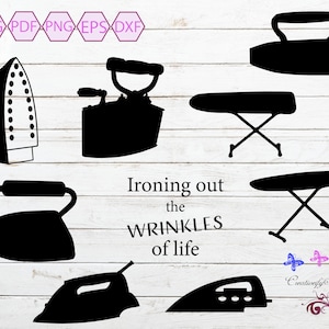 Ironing SVG, Ironing Bundle, Ironing Board, Cleaning Chores, Iron Clothes, Press Clothes, Fold Clothes, Small Commercial, Digital Download