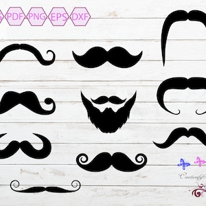 Moustache SVG, Moustache Bundle, Moustache Clipart, Moustache Silhouette, Barber Shop, Small Commercial Use, Digital Download