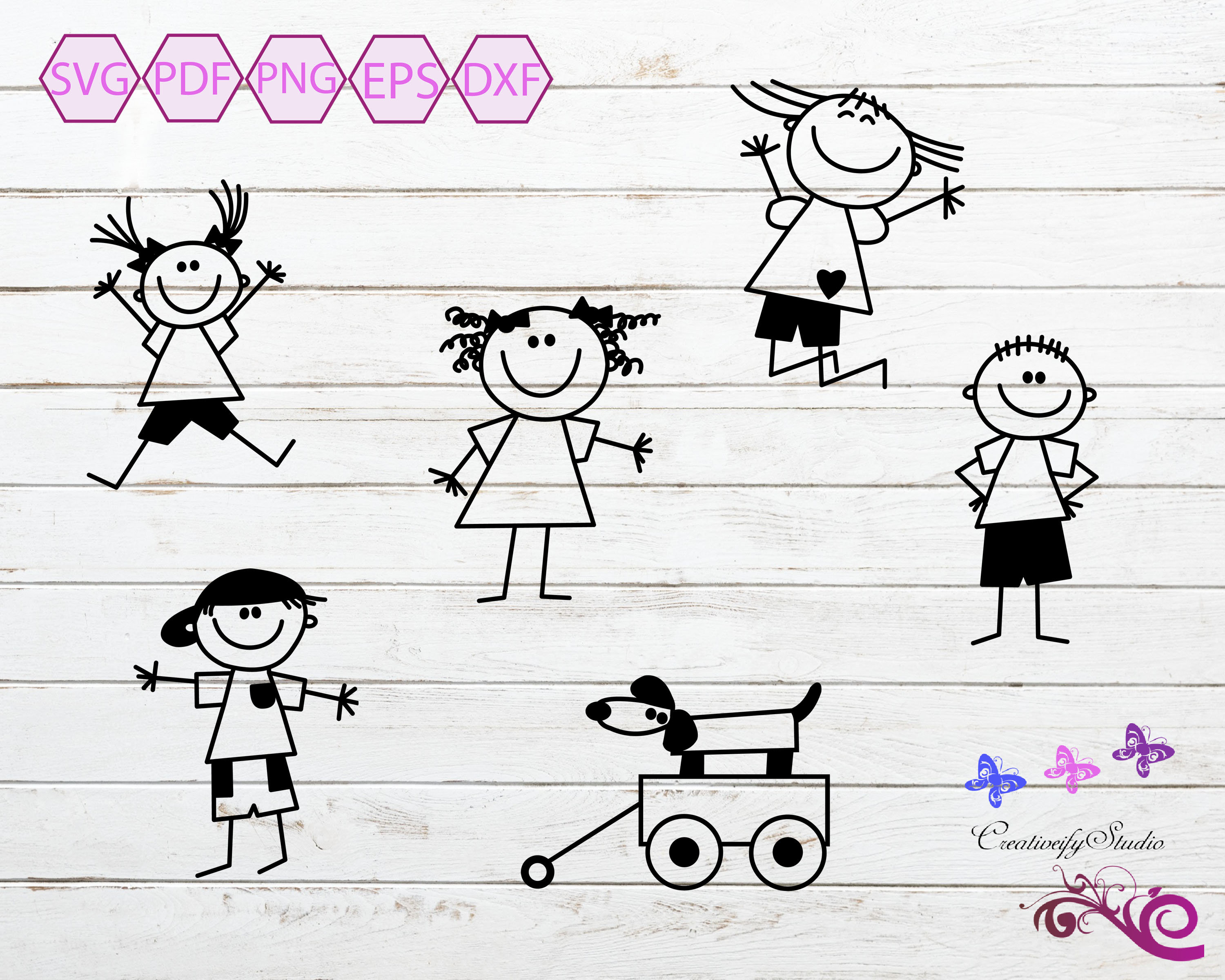 Download Stick People Svg Stick Children Clipart Kid Svg Stick Figure Clipart People Image Stick Family Stick Boy And Girl Digital Download