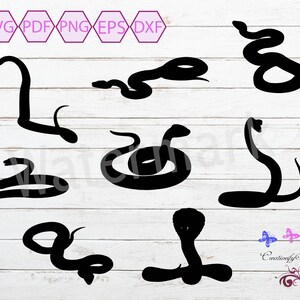 Snake SVG Silhouette Clipart, Cobra SVG, Reptile Clipart, Snake Stencil, Cricut Cut File, Snake Vector, Window Decal, Digital Download