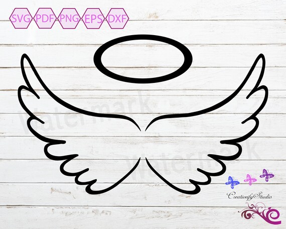 Angel Wings SVG in Memory Of Halo SVG Sympathy Image Gone | Etsy Canada