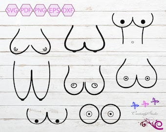 Womans Boobs SVG, Breast Clipart, Large Boobies, Titty Images, Saggy Boobs, Perky Breasts, Tit Melons, Boob Implants, Digital Download