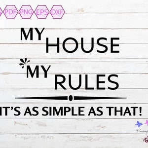 House Rules SVG, My House, My Rules, Kitchen Saying, Wall Art, Mug Quote, Funny Quote, Small Commercial Use, Digital Download