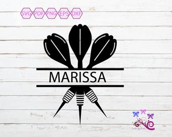 Dart Split Monogram SVG, Play Darts, Dart Board, Family Fun, Game Night, Crossed Darts, Bulls Eye, Darts Logo, Dart Team, Digital Download