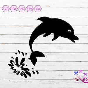 Dolphin SVG Silhouette, Dolphin Vector, Dolphin Clipart, Dolphin Stickers, Fish Clipart, Dolphin Cut File, Dolphin Shirt, Digital Download